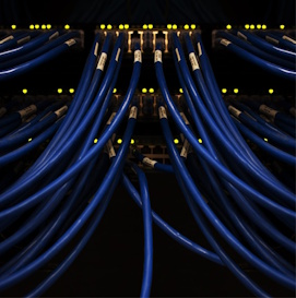 IT technician working on network cabling